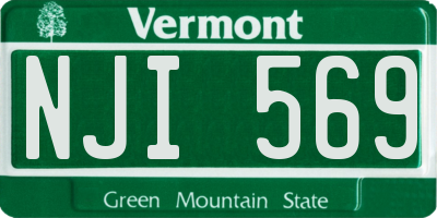 VT license plate NJI569