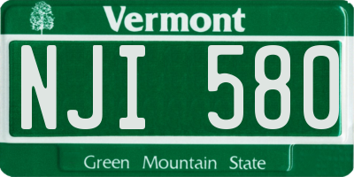 VT license plate NJI580