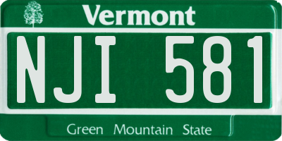 VT license plate NJI581