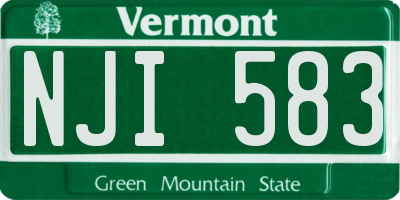 VT license plate NJI583