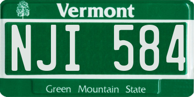 VT license plate NJI584