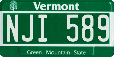 VT license plate NJI589