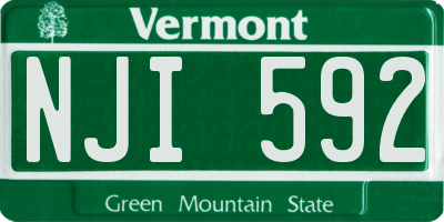 VT license plate NJI592
