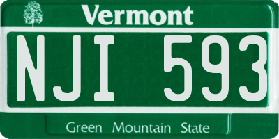 VT license plate NJI593