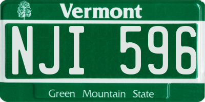 VT license plate NJI596