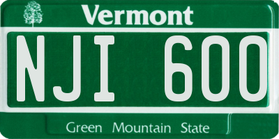VT license plate NJI600