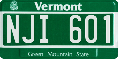 VT license plate NJI601