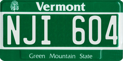 VT license plate NJI604
