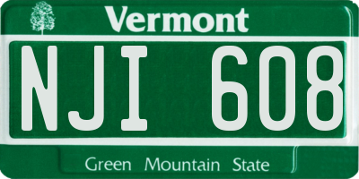 VT license plate NJI608