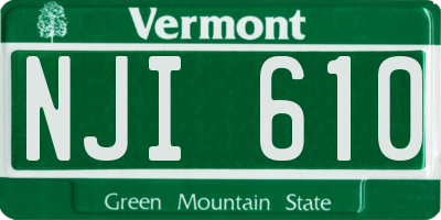 VT license plate NJI610