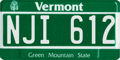VT license plate NJI612
