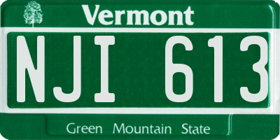VT license plate NJI613