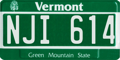 VT license plate NJI614