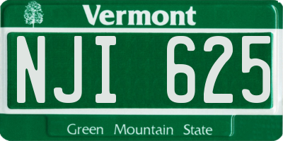 VT license plate NJI625