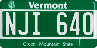 VT license plate NJI640
