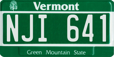 VT license plate NJI641
