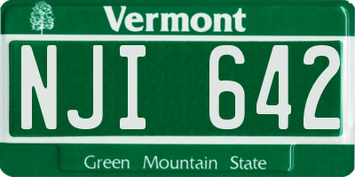 VT license plate NJI642