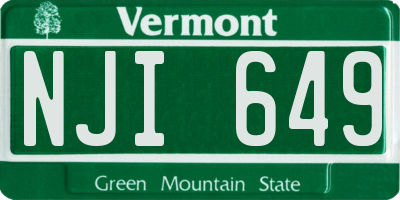 VT license plate NJI649