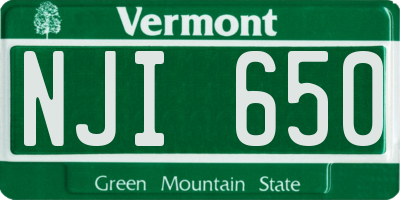 VT license plate NJI650
