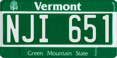 VT license plate NJI651