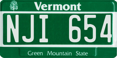 VT license plate NJI654
