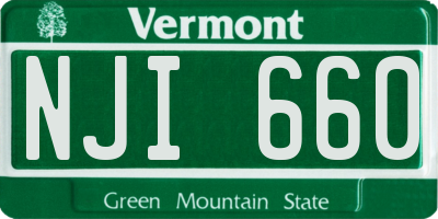 VT license plate NJI660