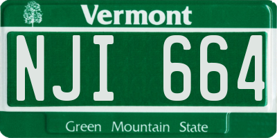 VT license plate NJI664