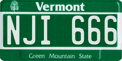 VT license plate NJI666