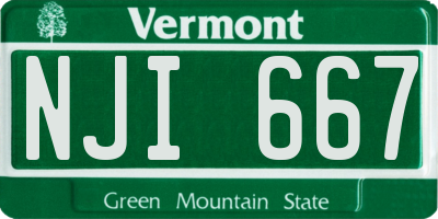 VT license plate NJI667
