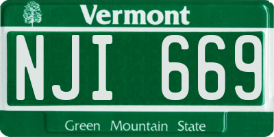 VT license plate NJI669