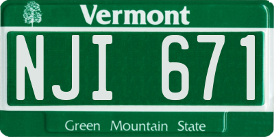 VT license plate NJI671