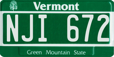 VT license plate NJI672