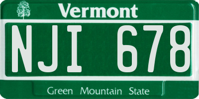 VT license plate NJI678