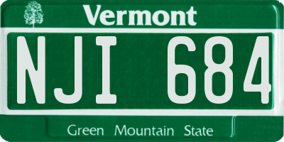 VT license plate NJI684