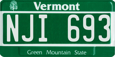 VT license plate NJI693