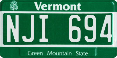 VT license plate NJI694