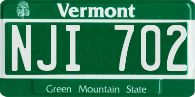 VT license plate NJI702