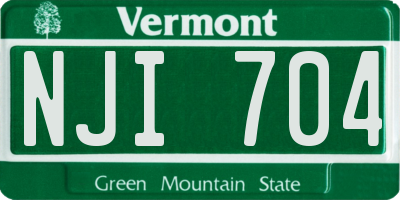 VT license plate NJI704
