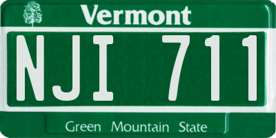 VT license plate NJI711