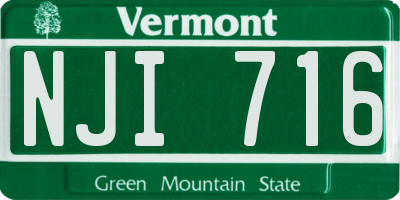 VT license plate NJI716