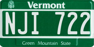 VT license plate NJI722