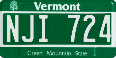 VT license plate NJI724