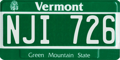 VT license plate NJI726