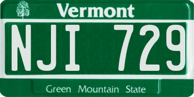 VT license plate NJI729