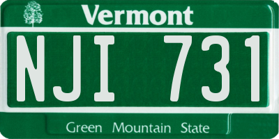 VT license plate NJI731