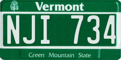 VT license plate NJI734