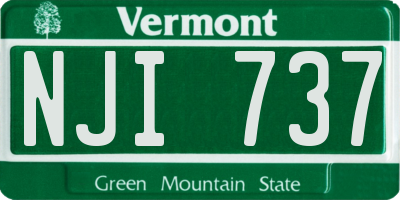 VT license plate NJI737