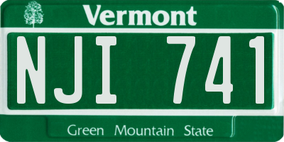 VT license plate NJI741