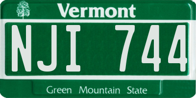 VT license plate NJI744