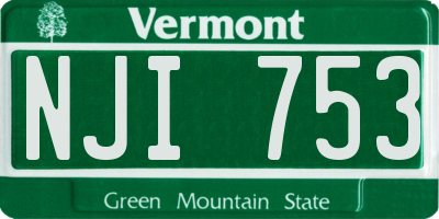 VT license plate NJI753